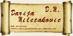 Darija Miletaković vizit kartica